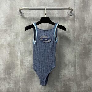 🚩steal authentic Diesel One Piece Swimsuit in Textured Blue